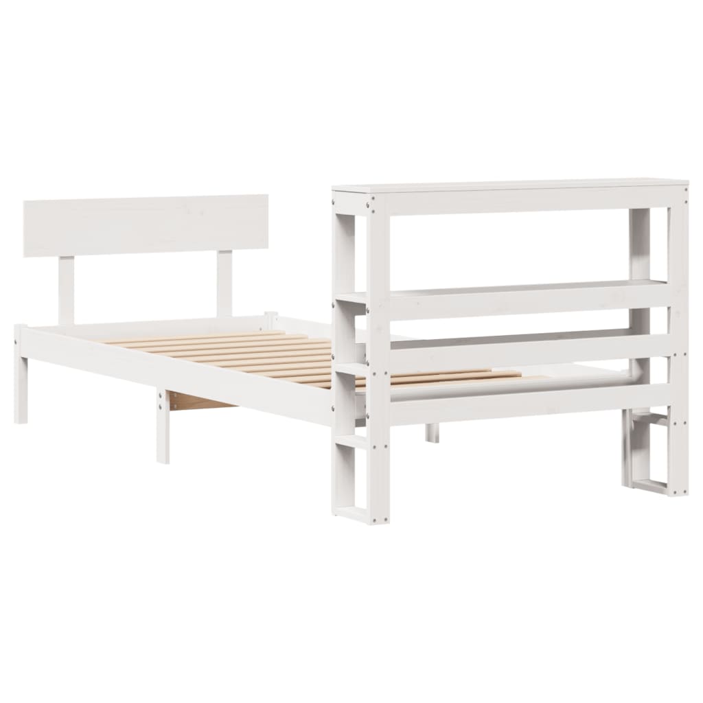 Bedframe Zonder Matras Massief Grenenhout 90 x 190 cm Wit