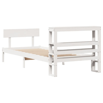 Bedframe Zonder Matras Massief Grenenhout 90 x 190 cm Wit