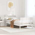 Bed frame without mattress solid pine wood white 90x190 cm