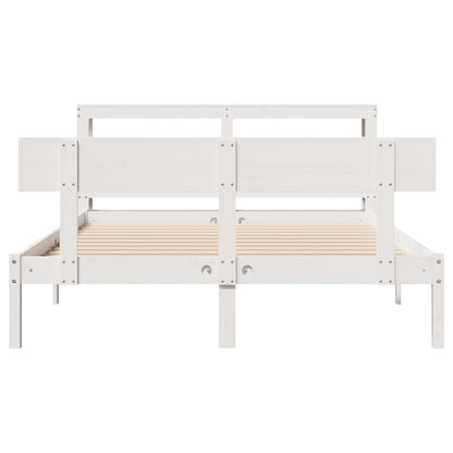 Bedframe zonder matras massief grenenhout wit 120x190 cm