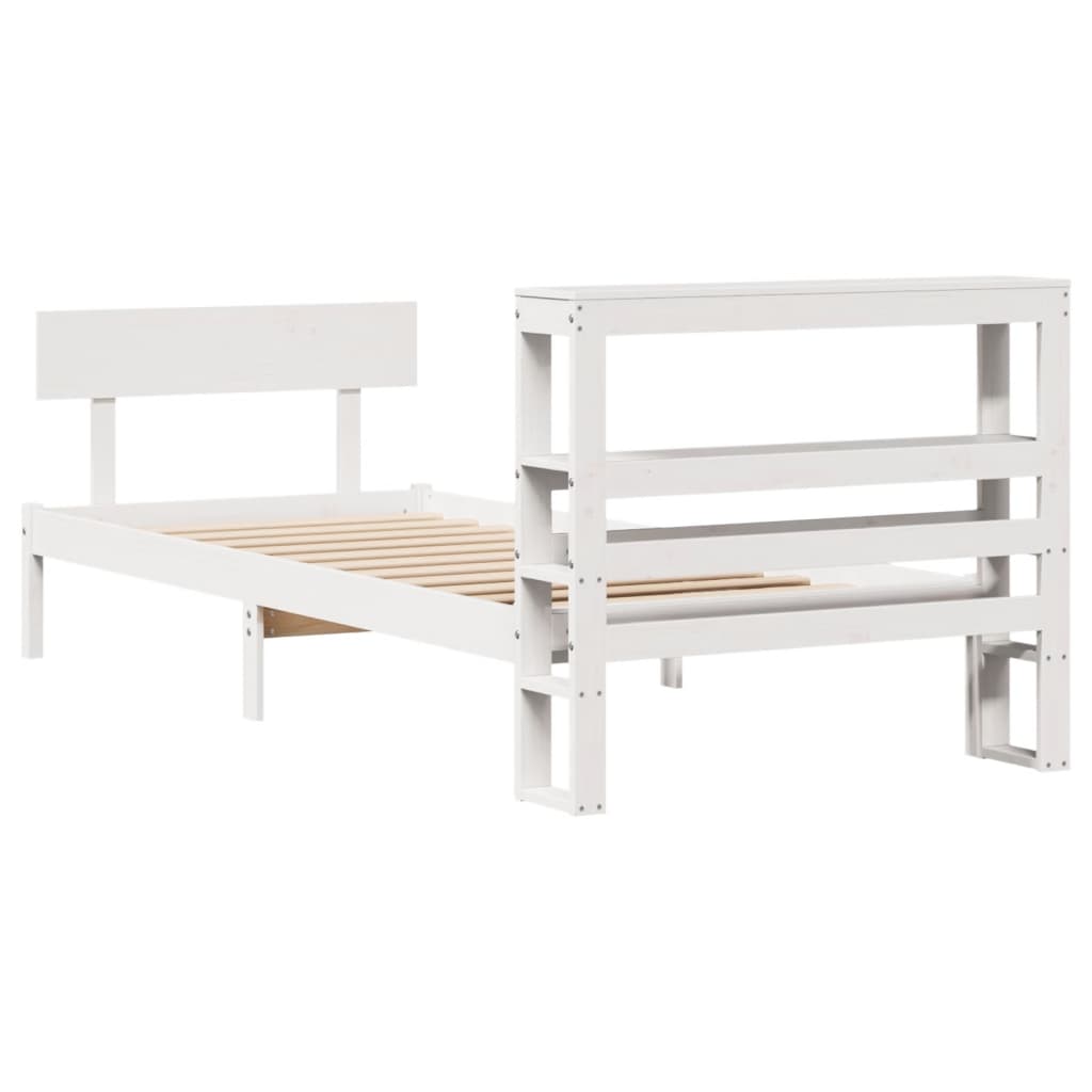 Bedframe Zonder Matras Massief Grenenhout 90 x 200 cm Wit