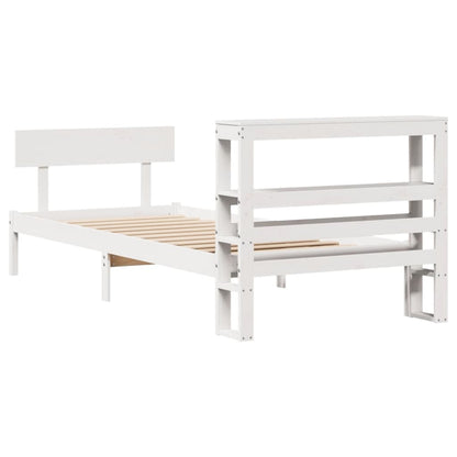 Bedframe Zonder Matras Massief Grenenhout 90 x 200 cm Wit