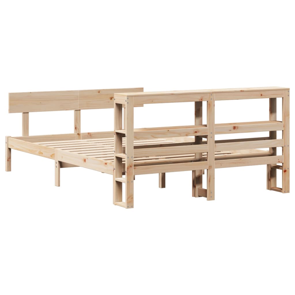 Bedframe zonder matras massief grenenhout 150x200 cm