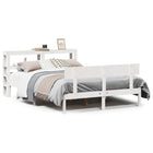 Bedframe massief grenenhout wit 150x200 cm