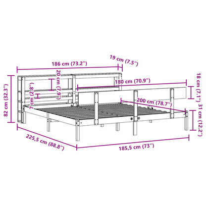 Bedframe zonder matras massief grenenhout 180x200 cm