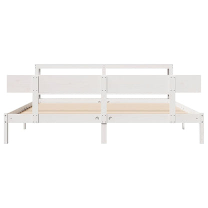 Bedframe zonder matras massief grenenhout wit 180x200 cm