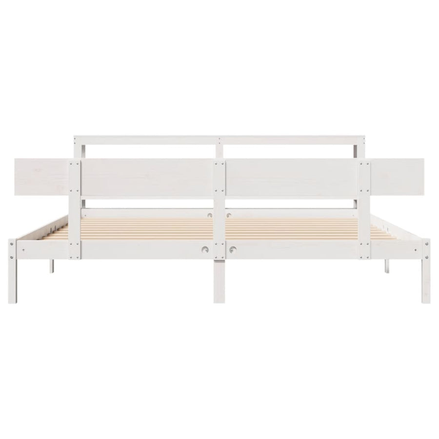 Bedframe zonder matras massief grenenhout wit 180x200 cm