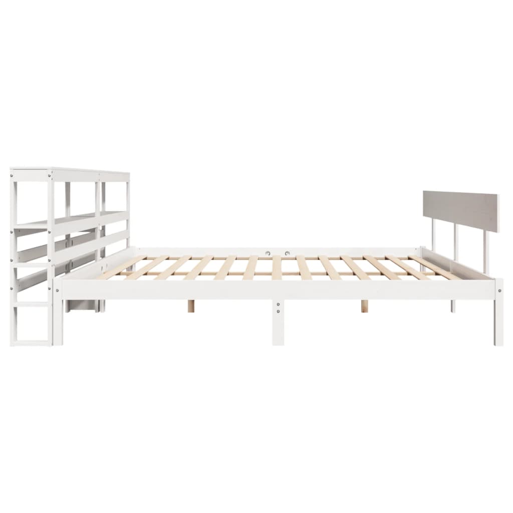 Bedframe zonder matras massief grenenhout wit 180x200 cm