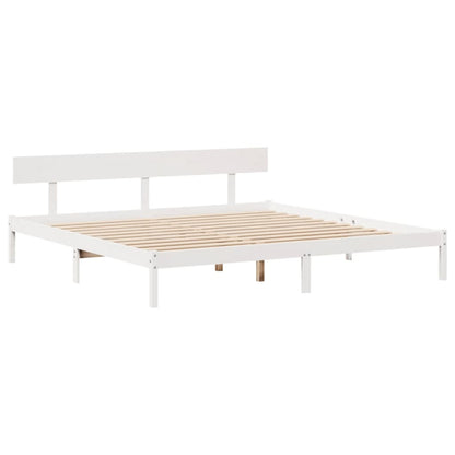 Bedframe zonder matras massief grenenhout wit 180x200 cm