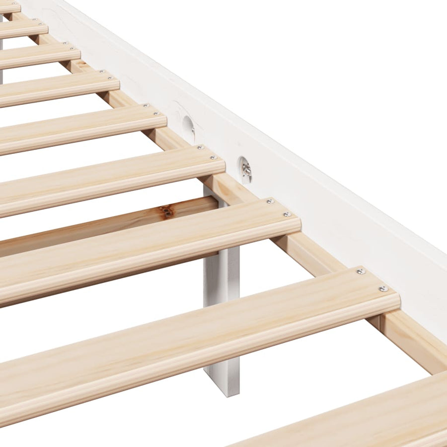 Bedframe zonder matras massief grenenhout wit 180x200 cm