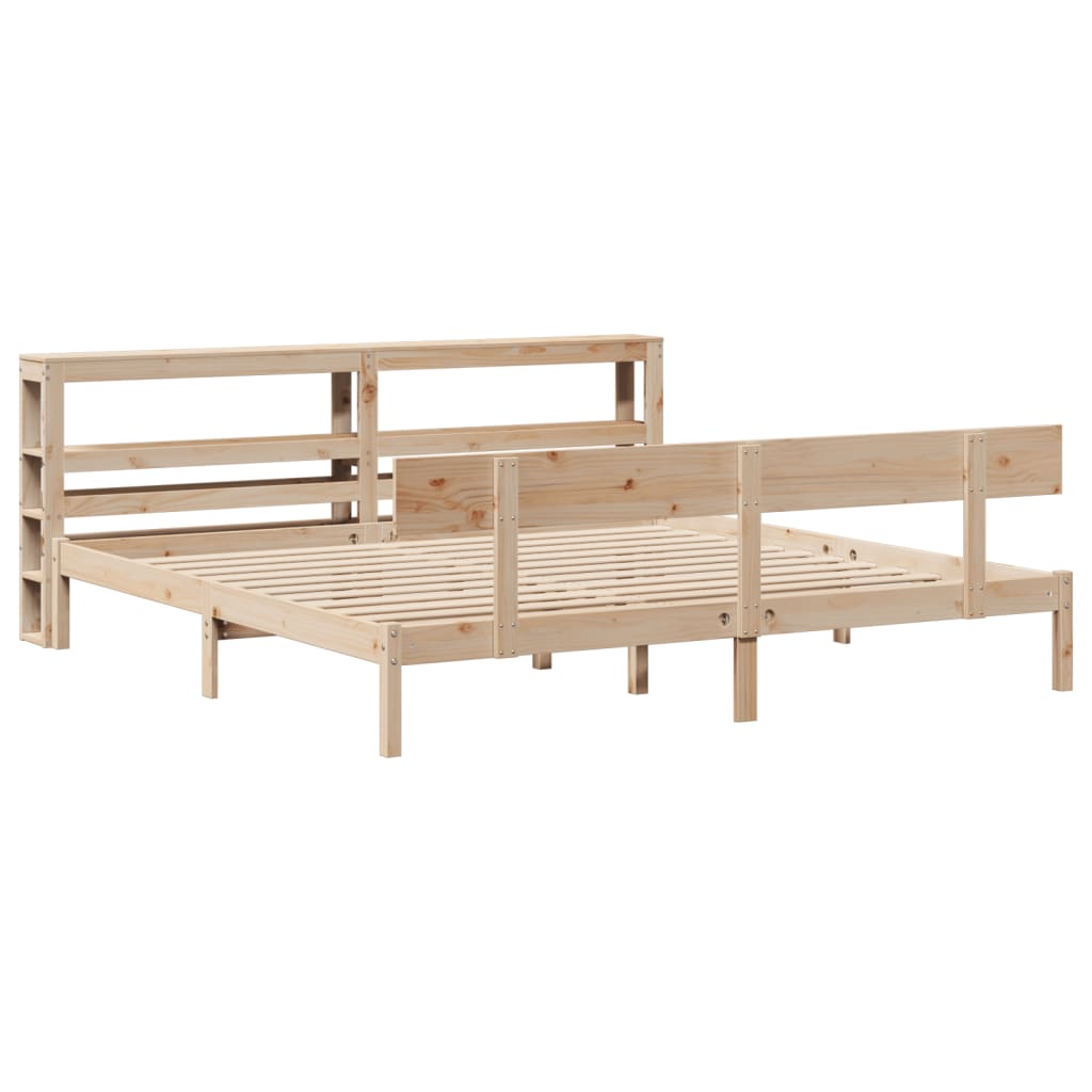 Bedframe Zonder Matras Massief Grenenhout 200 x 200 cm Naturel