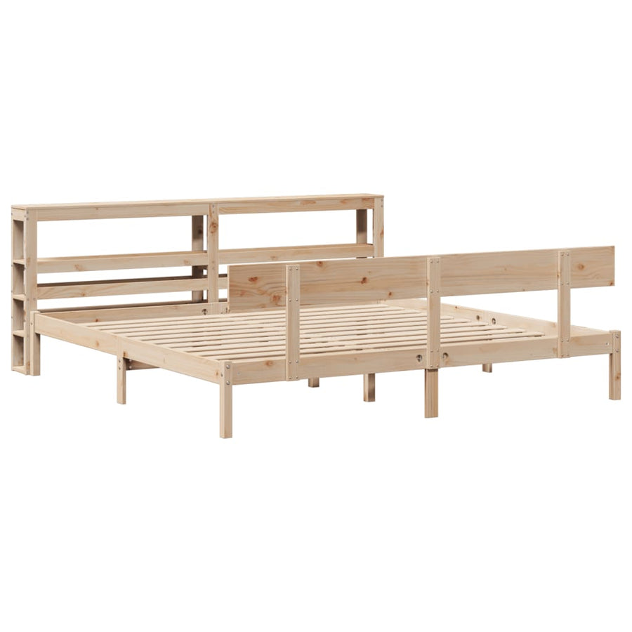 Bedframe Zonder Matras Massief Grenenhout 200 x 200 cm Naturel