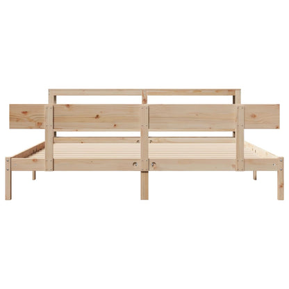 Bedframe Zonder Matras Massief Grenenhout 200 x 200 cm Naturel
