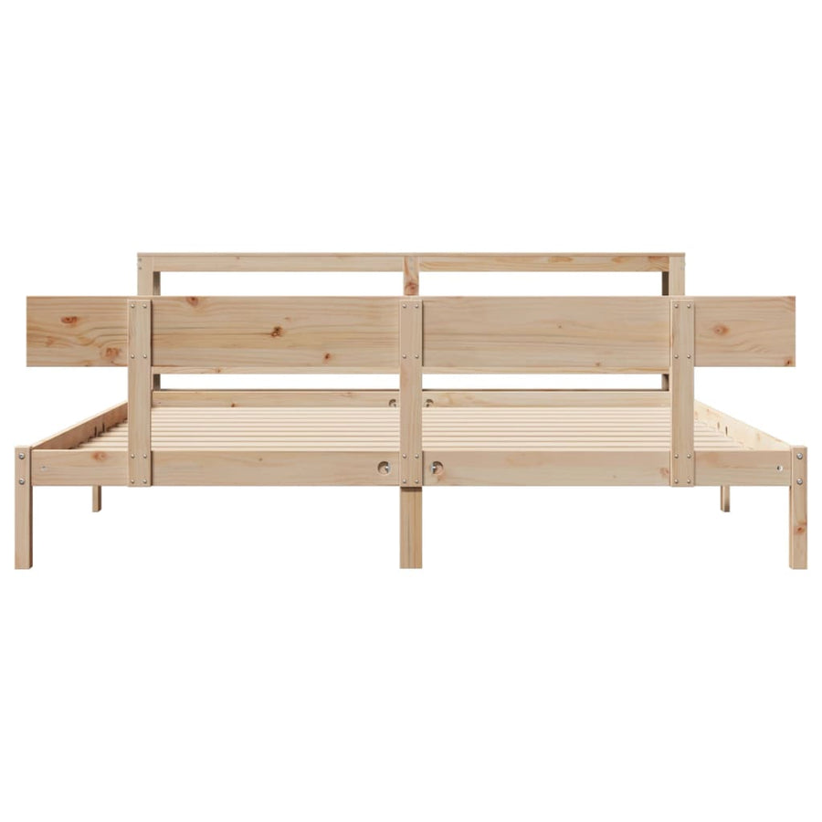 Bedframe Zonder Matras Massief Grenenhout 200 x 200 cm Naturel