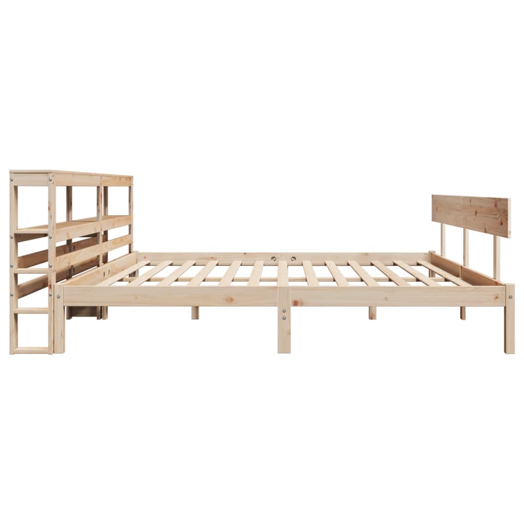 Bedframe Zonder Matras Massief Grenenhout 200 x 200 cm Naturel