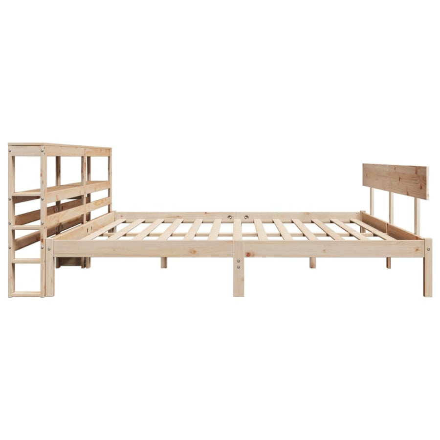 Bedframe Zonder Matras Massief Grenenhout 200 x 200 cm Naturel