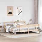 Bedframe massief grenenhout 200x200 cm naturel
