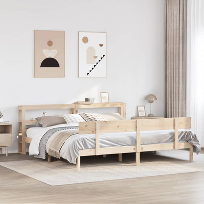 Bedframe Zonder Matras Massief Grenenhout 200 x 200 cm Naturel