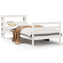 Bedframe Zonder Matras Massief Grenenhout 90 x 190 cm Wit