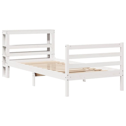 Bedframe Zonder Matras Massief Grenenhout 90 x 190 cm Wit