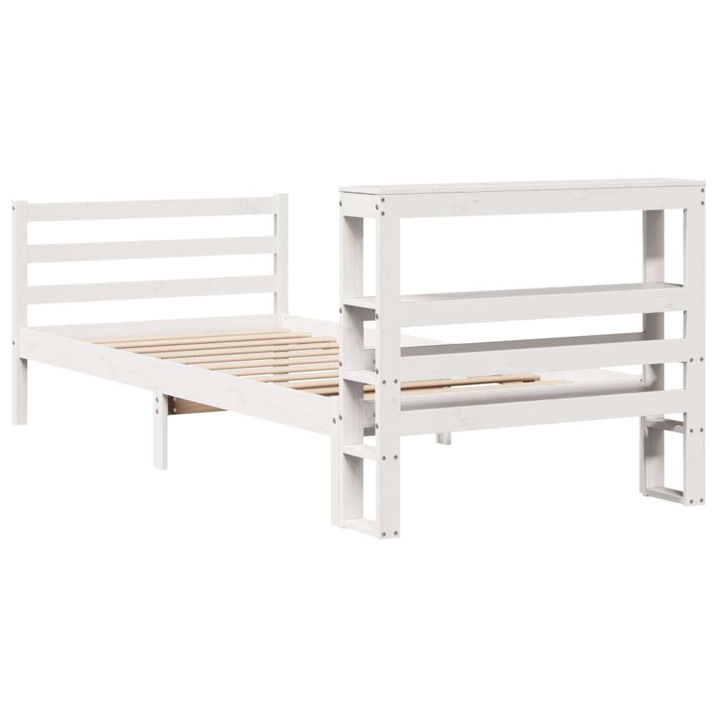 Bedframe Zonder Matras Massief Grenenhout 90 x 190 cm Wit