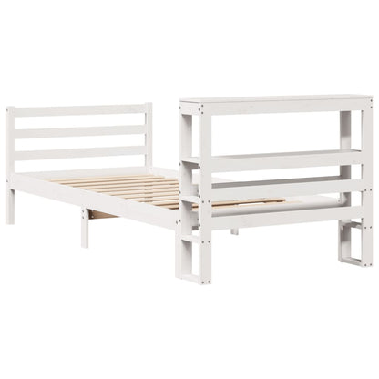 Bedframe Zonder Matras Massief Grenenhout 90 x 190 cm Wit