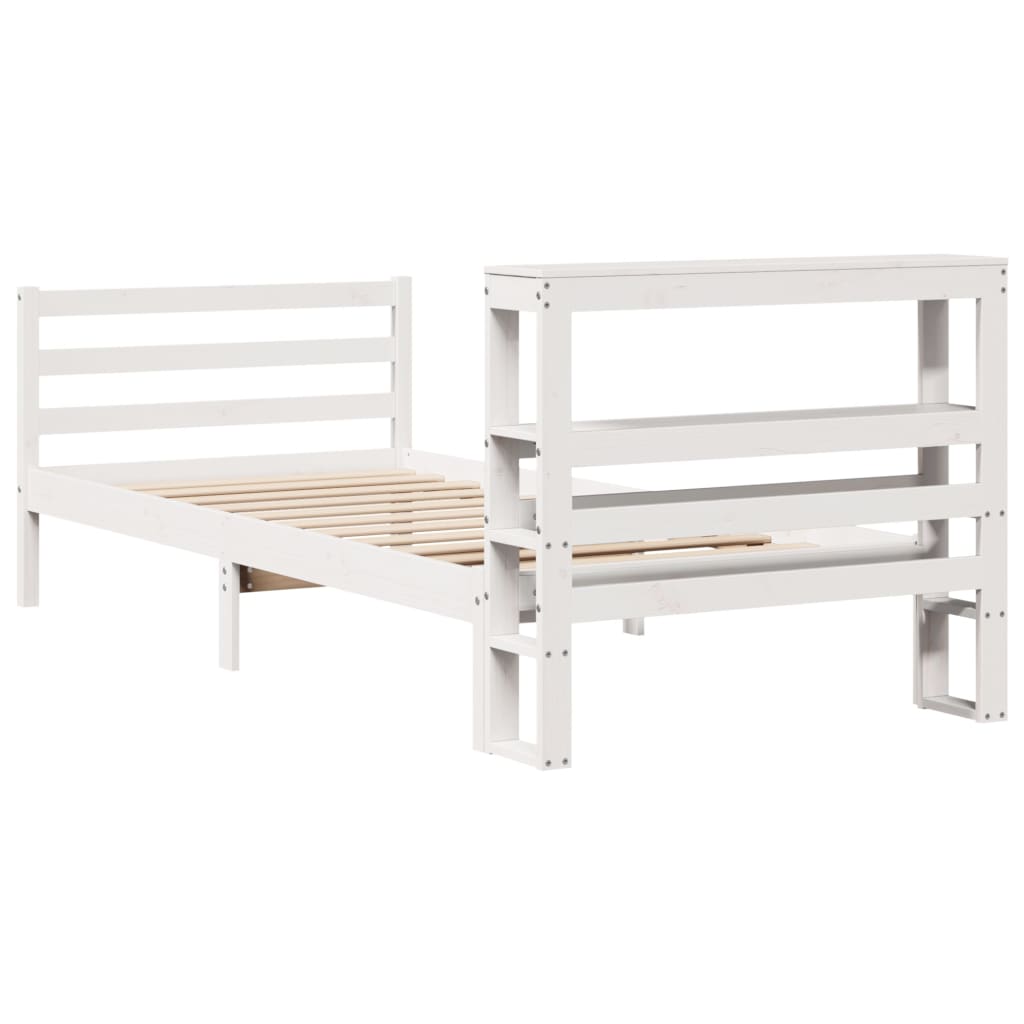 Bedframe Zonder Matras Massief Grenenhout 90 x 200 cm Wit