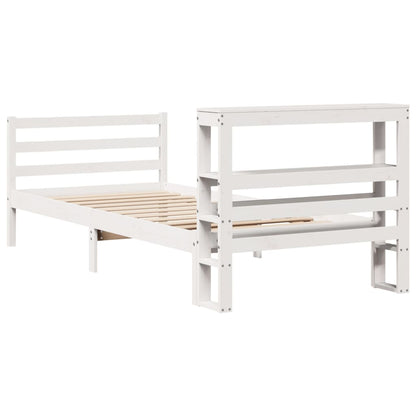 Bedframe Zonder Matras Massief Grenenhout 90 x 200 cm Wit