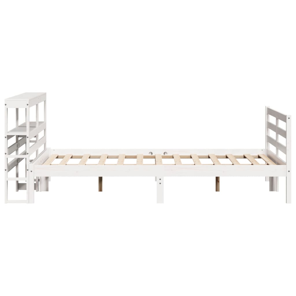Bedframe zonder matras massief grenenhout wit 140x200 cm