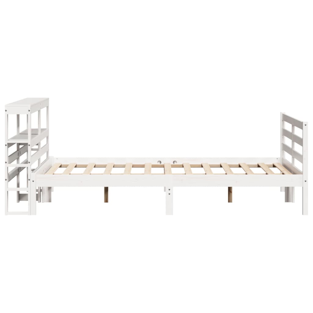 Bedframe zonder matras massief grenenhout wit 160x200 cm