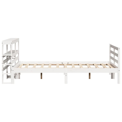 Bedframe zonder matras massief grenenhout wit 160x200 cm
