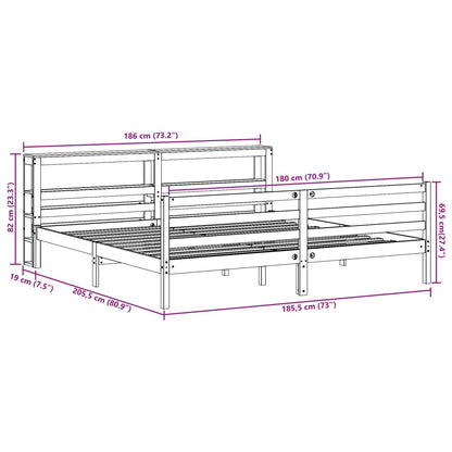 Bedframe zonder matras massief grenenhout 180x200 cm