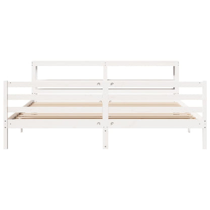 Bedframe zonder matras massief grenenhout wit 180x200 cm