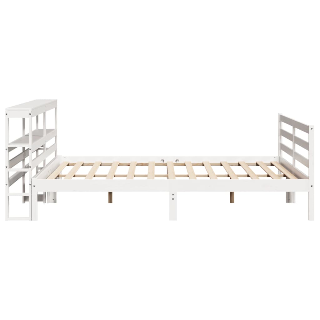 Bedframe zonder matras massief grenenhout wit 180x200 cm