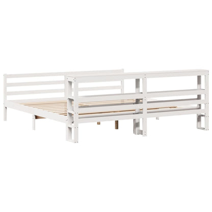 Bedframe zonder matras massief grenenhout wit 180x200 cm