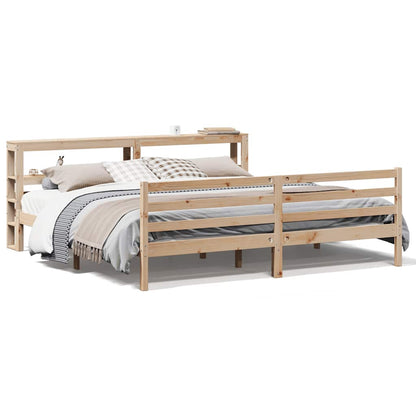 Bedframe Zonder Matras Massief Grenenhout 200 x 200 cm Naturel