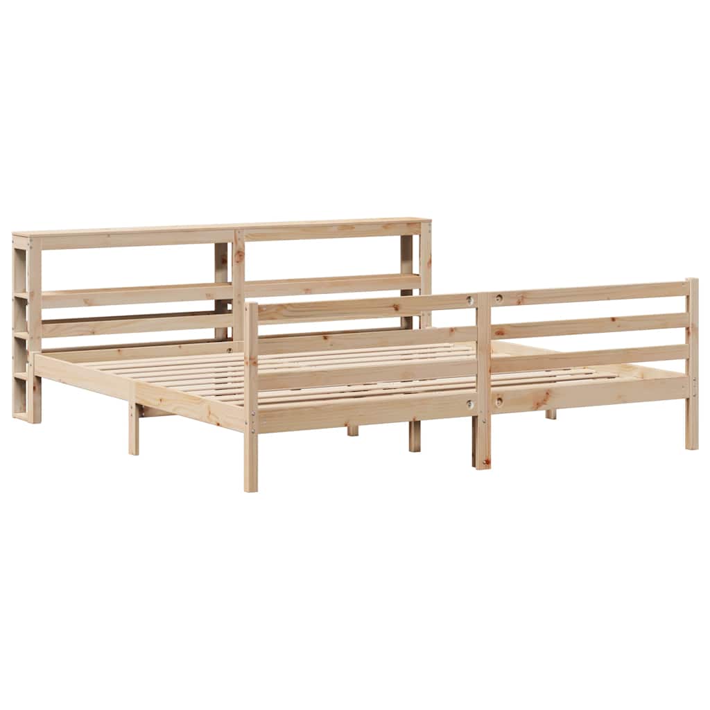 Bedframe Zonder Matras Massief Grenenhout 200 x 200 cm Naturel