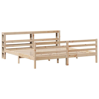 Bedframe Zonder Matras Massief Grenenhout 200 x 200 cm Naturel