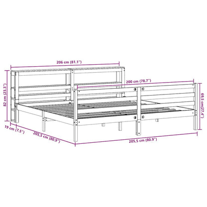 Bedframe Zonder Matras Massief Grenenhout 200 x 200 cm Naturel