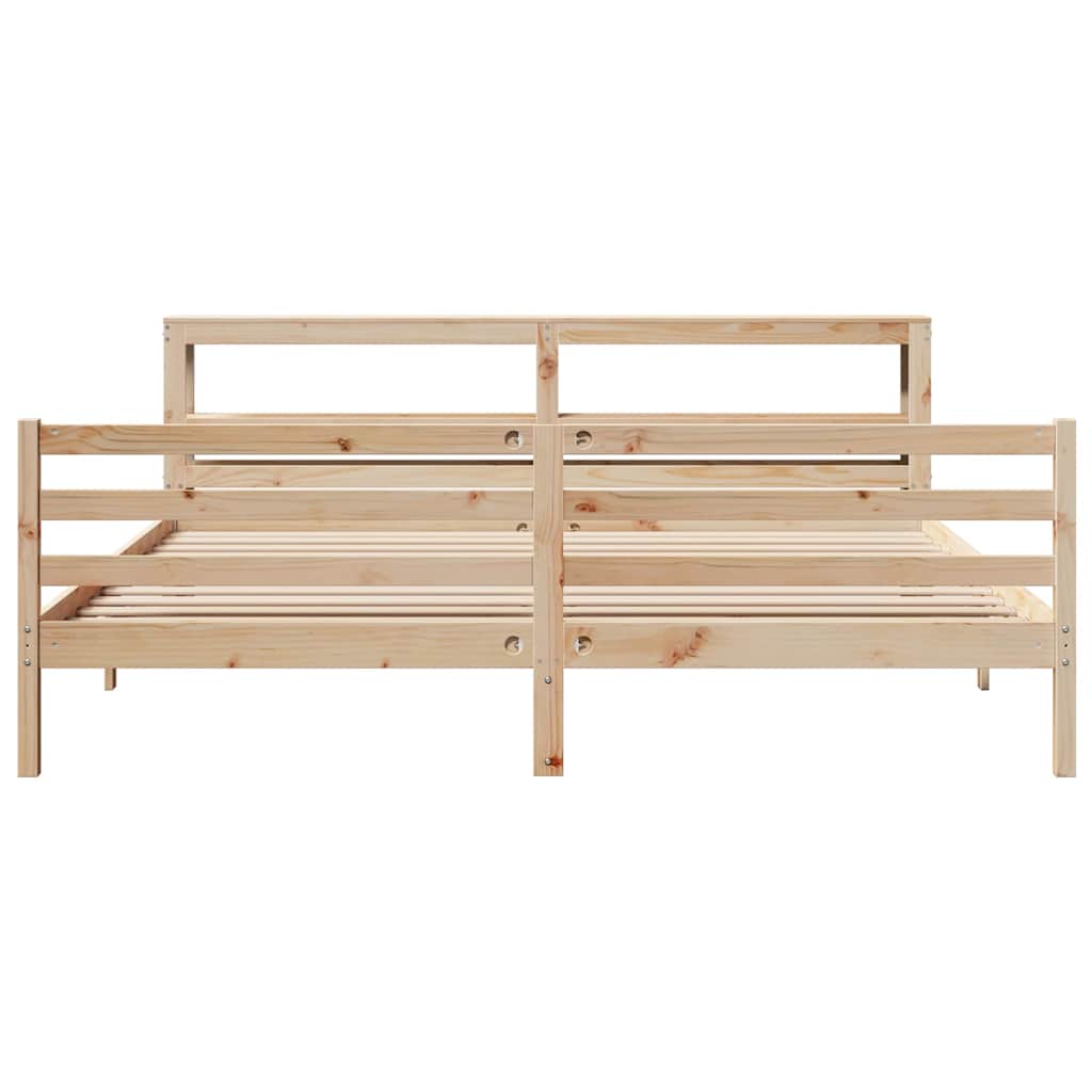 Bedframe Zonder Matras Massief Grenenhout 200 x 200 cm Naturel