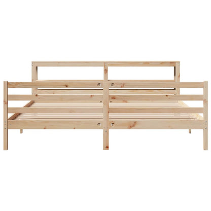 Bedframe Zonder Matras Massief Grenenhout 200 x 200 cm Naturel