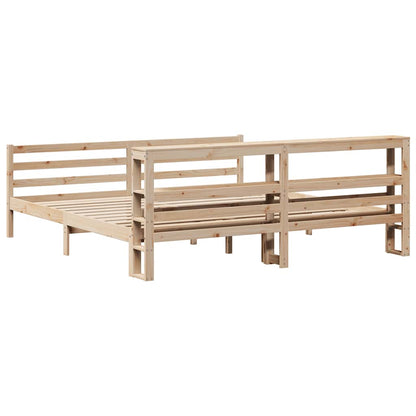 Bedframe Zonder Matras Massief Grenenhout 200 x 200 cm Naturel