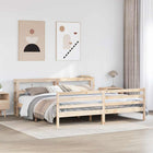 Bedframe massief grenenhout 200x200 cm naturel