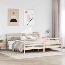 Bedframe Zonder Matras Massief Grenenhout 200 x 200 cm Naturel