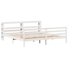 Bedframe zonder matras massief grenenhout wit 200x200 cm