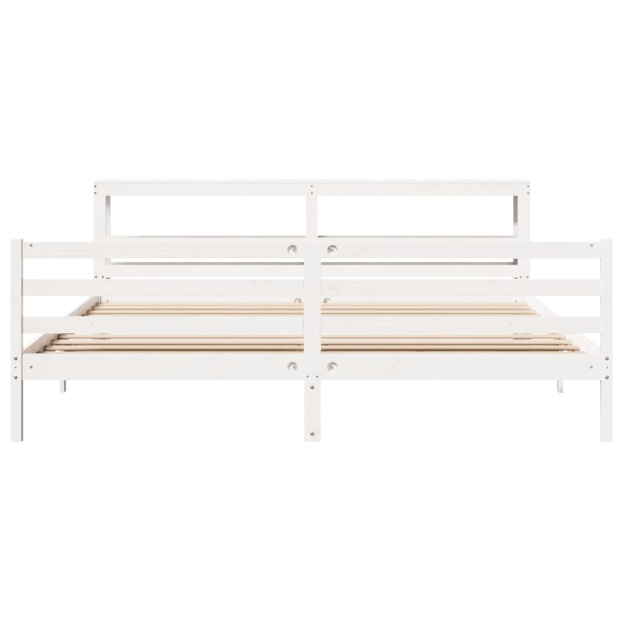 Bedframe zonder matras massief grenenhout wit 200x200 cm