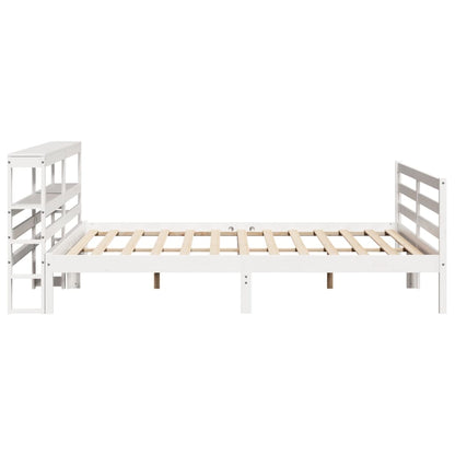Bedframe zonder matras massief grenenhout wit 200x200 cm