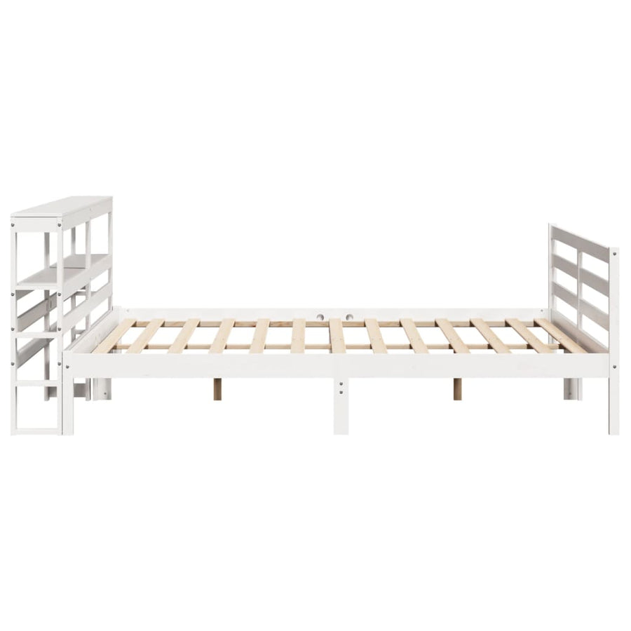 Bedframe zonder matras massief grenenhout wit 200x200 cm