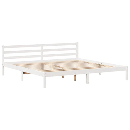 Bedframe zonder matras massief grenenhout wit 200x200 cm