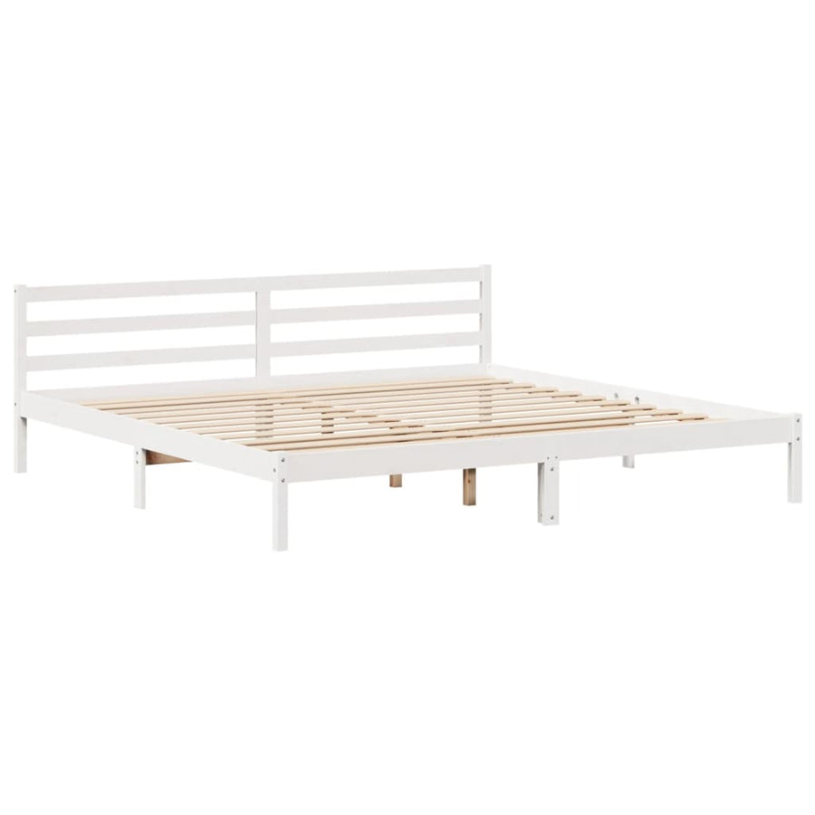 Bedframe zonder matras massief grenenhout wit 200x200 cm